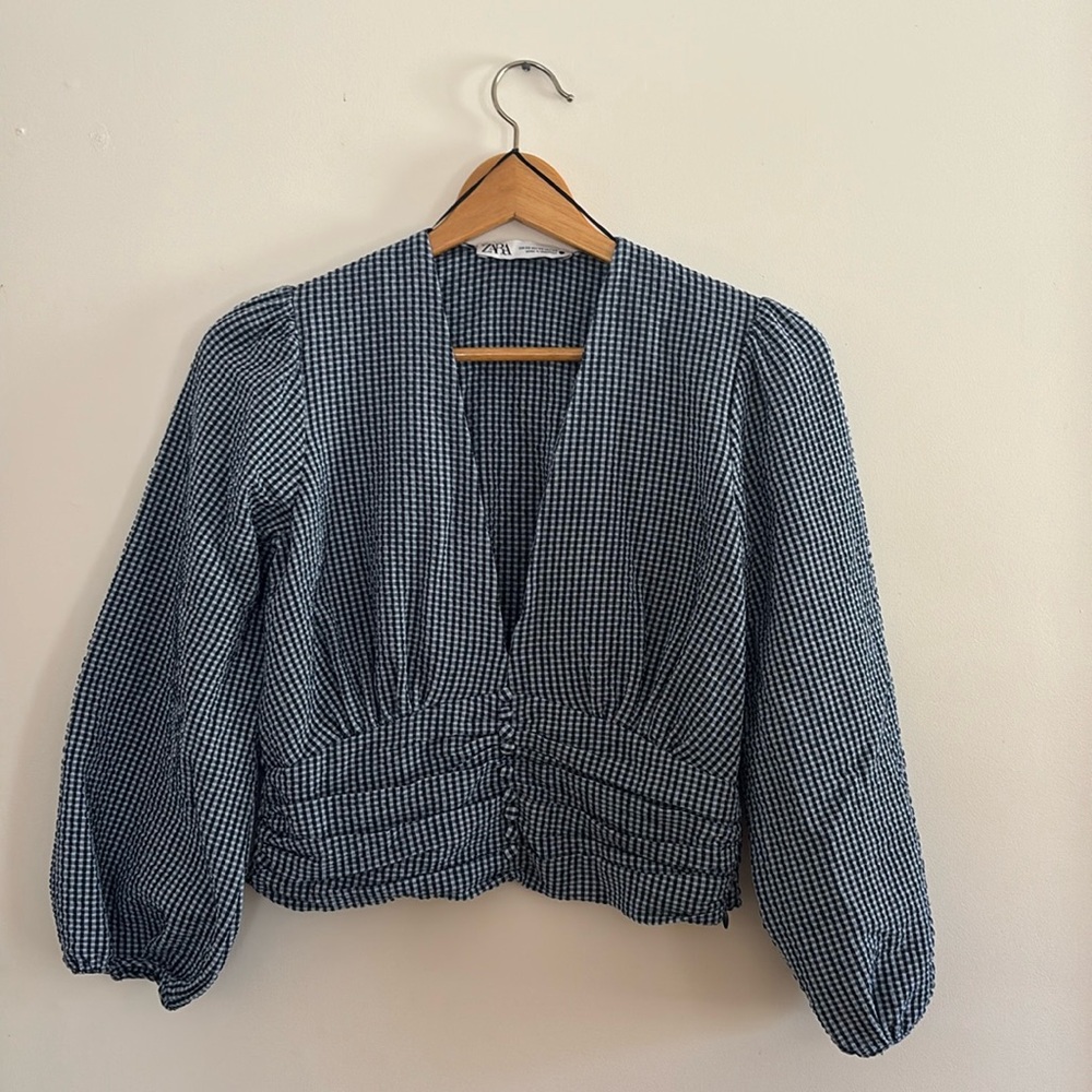 Zara Gingham Blouse - Picture 1 of 5